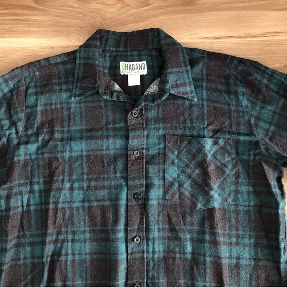 HABAND Quality Comfort Set Of 2 Flannel Button Down Men Size Medium - Picture 12 of 12